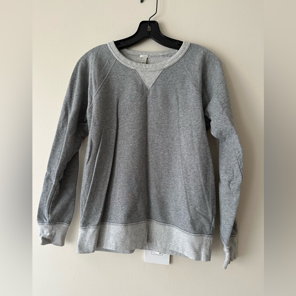 J.Crew 100% Cotton Two-Tone Gray Pullover Sweatshirt Size S
